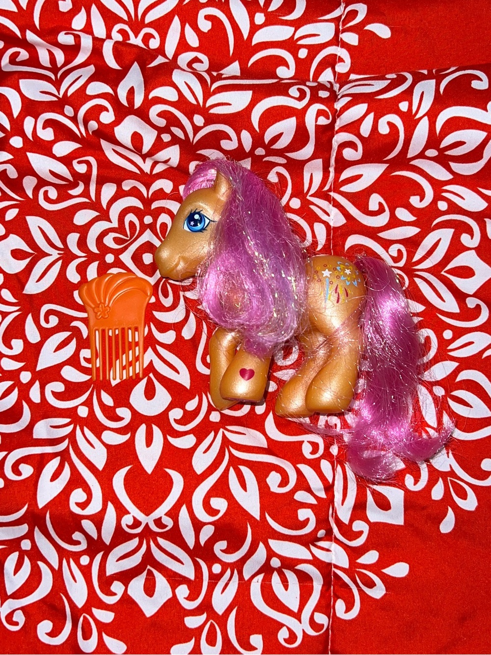 My Little Pony Sparkleworks G3 2002 With Orange Brush Vintage Collectible Y2K